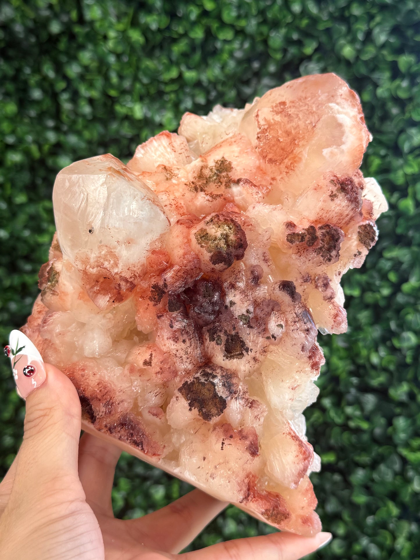 Stilbite with Hematite Dusting and Calcite - India - 1.5kg