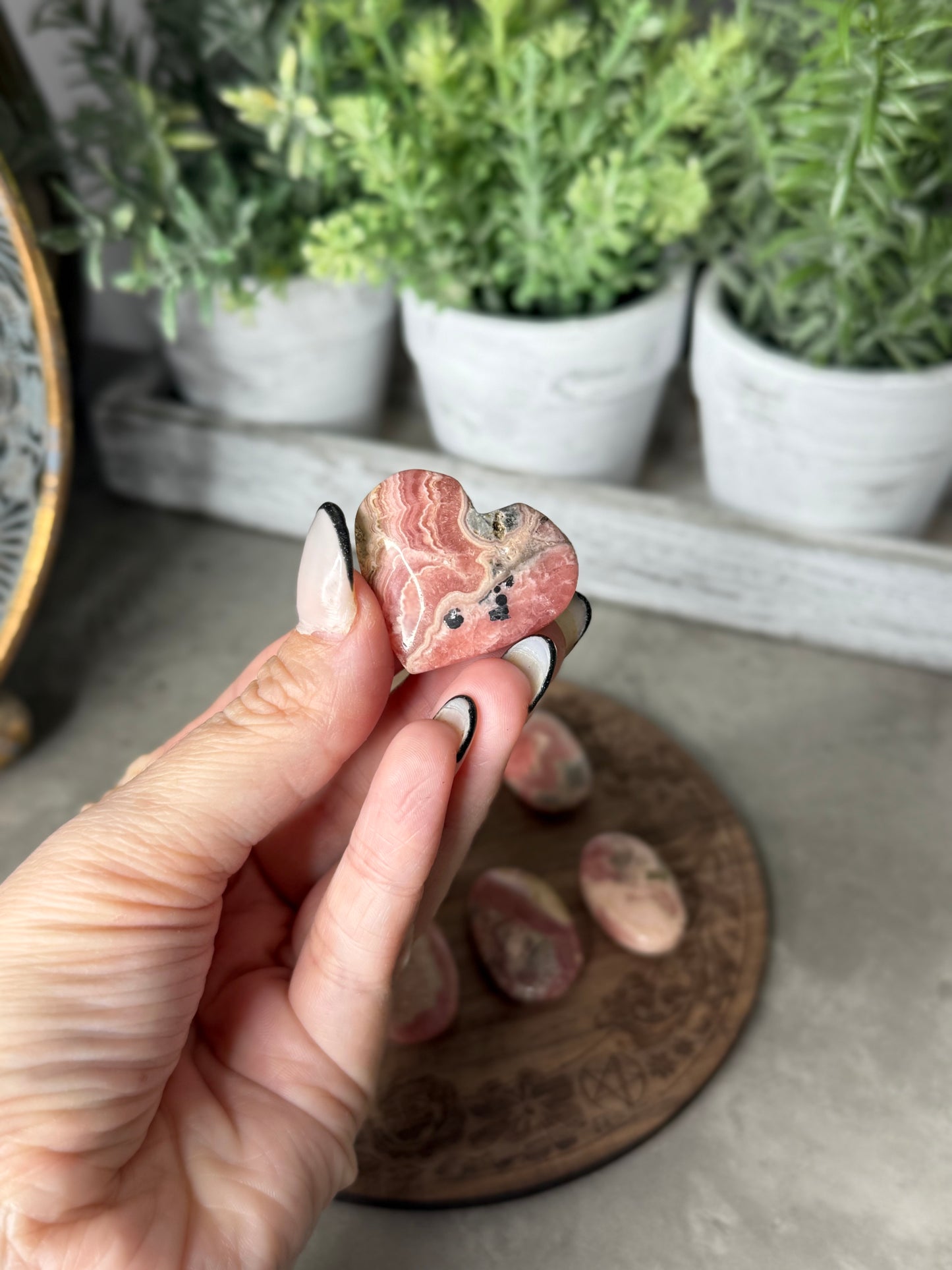 Rhodochrosite Hearts and Palms