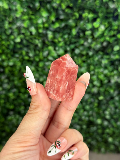 Rhodochrosite mini tower Crystal carvings