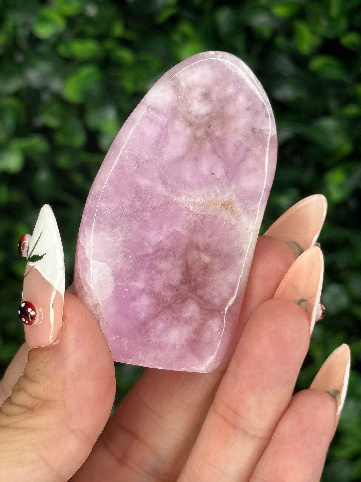 Pink Aragonite AAA with gold Stand from Afghanistan F