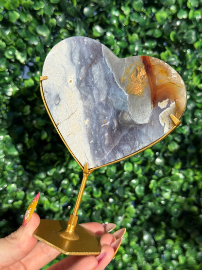 Purple Chalcedony Heart - Indonesia