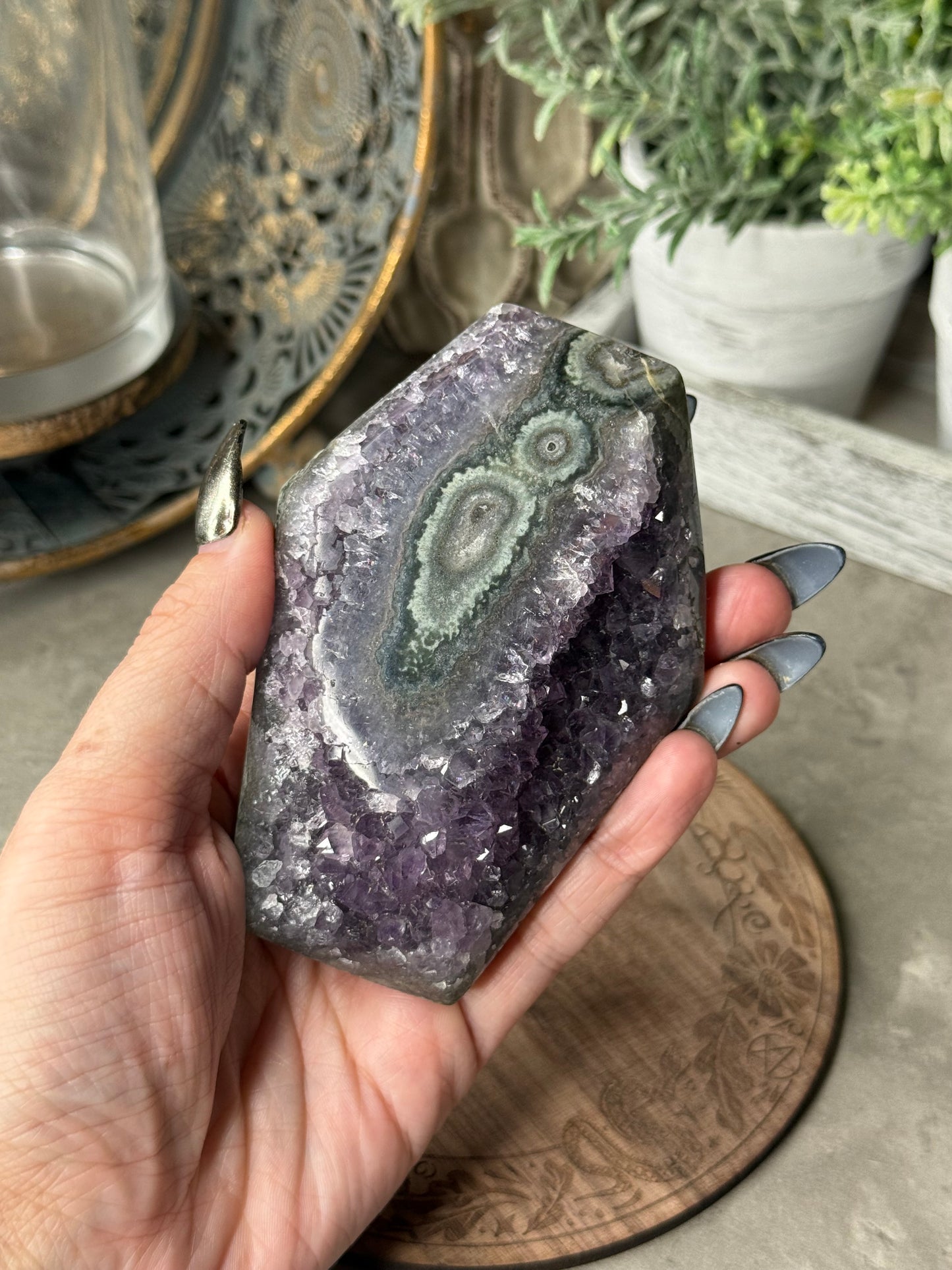 Druzy Coffin Amethyst