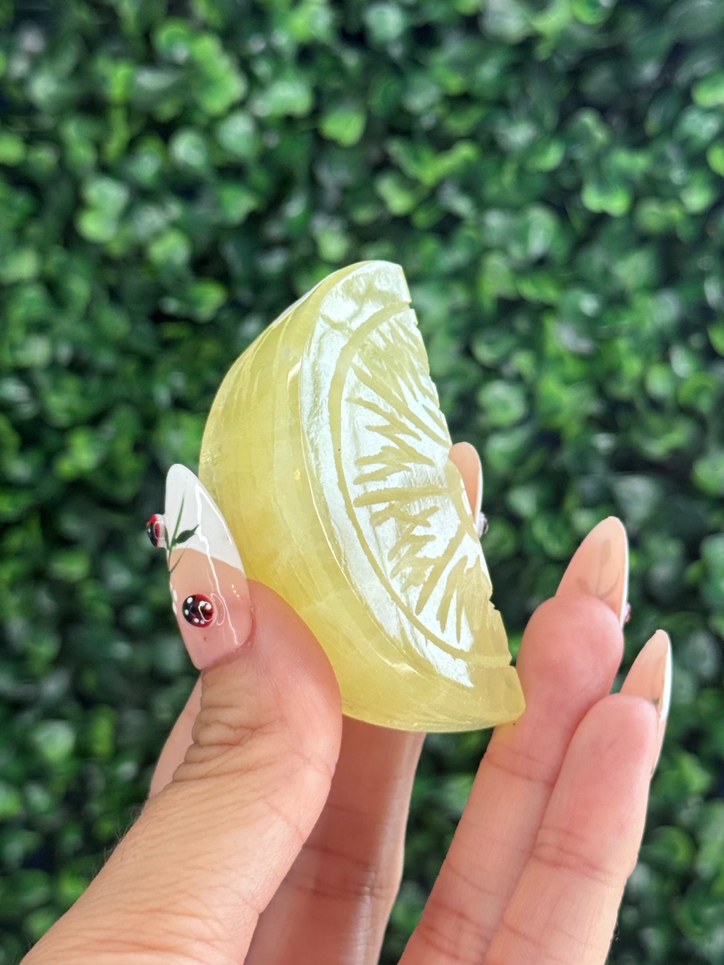 Lemon Calcite Lemon Slice Crystal Carvings from Pakistan