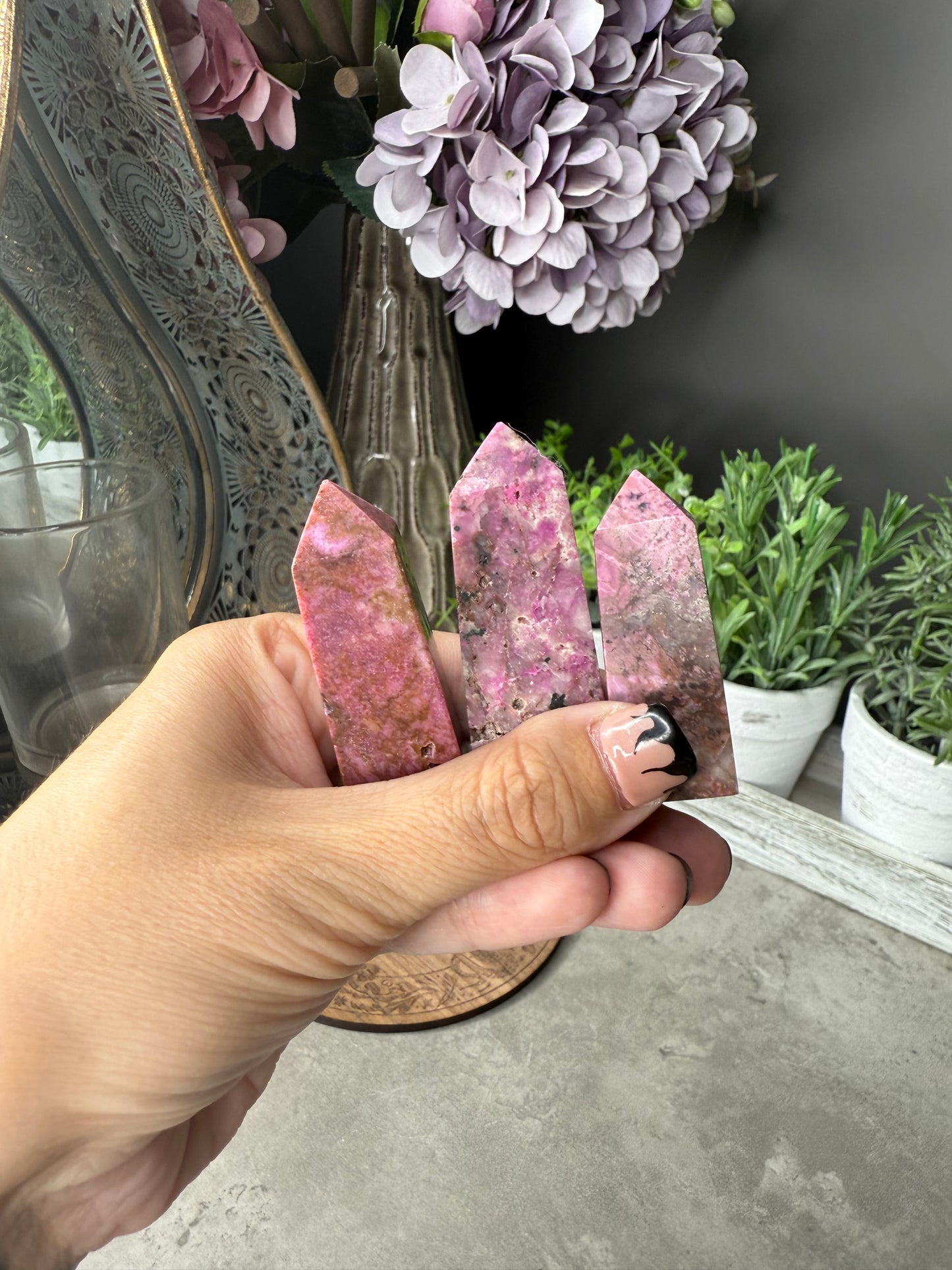 Cobalt Calcite Crystal Towers
