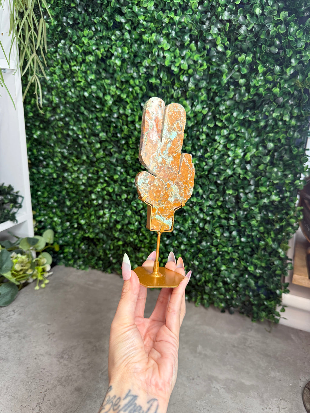 Smithsonite Cactus Crystal Carving - Indonesia - A