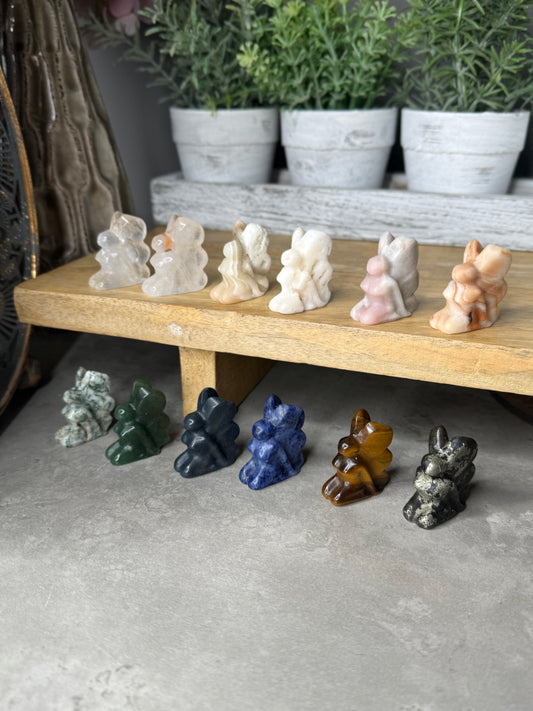 Sitting Fairy Mini Crystal Carving