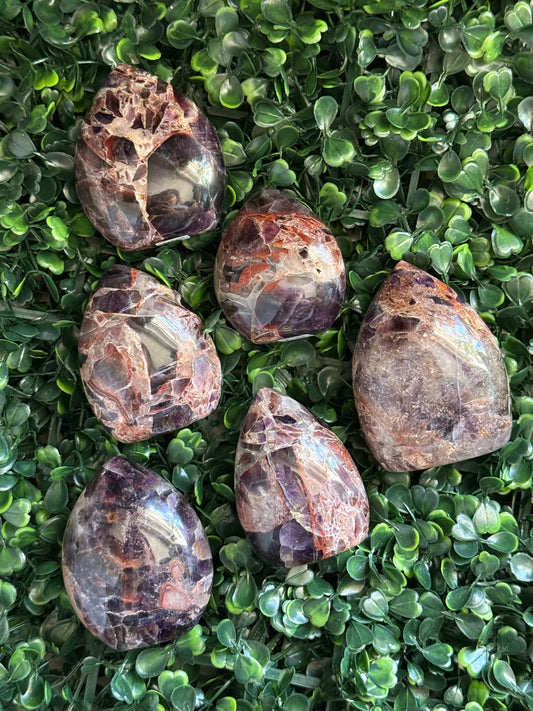 Alien Amethyst Teardrops hematite-included amethyst