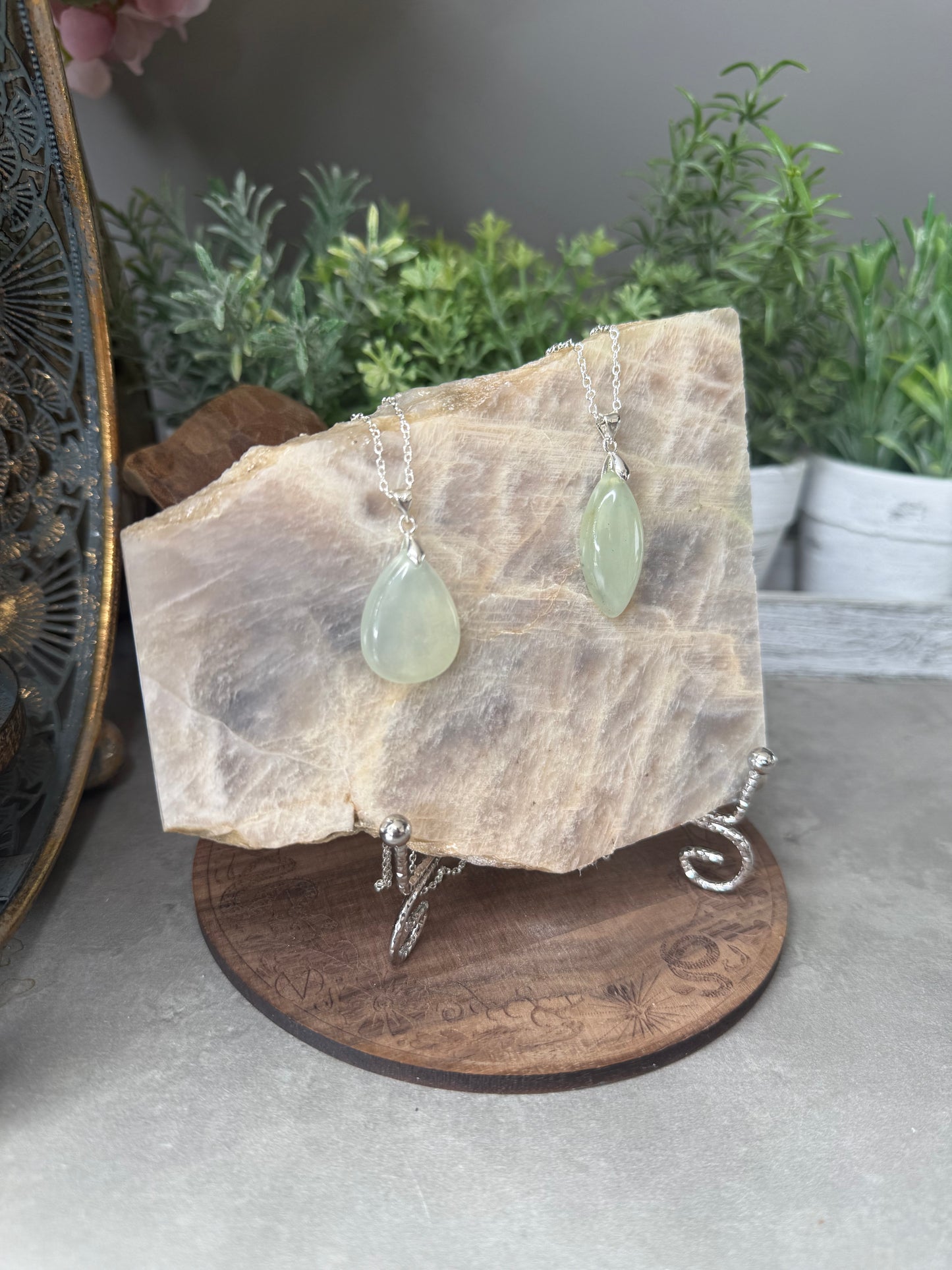 Prehnite Crystal Pendants