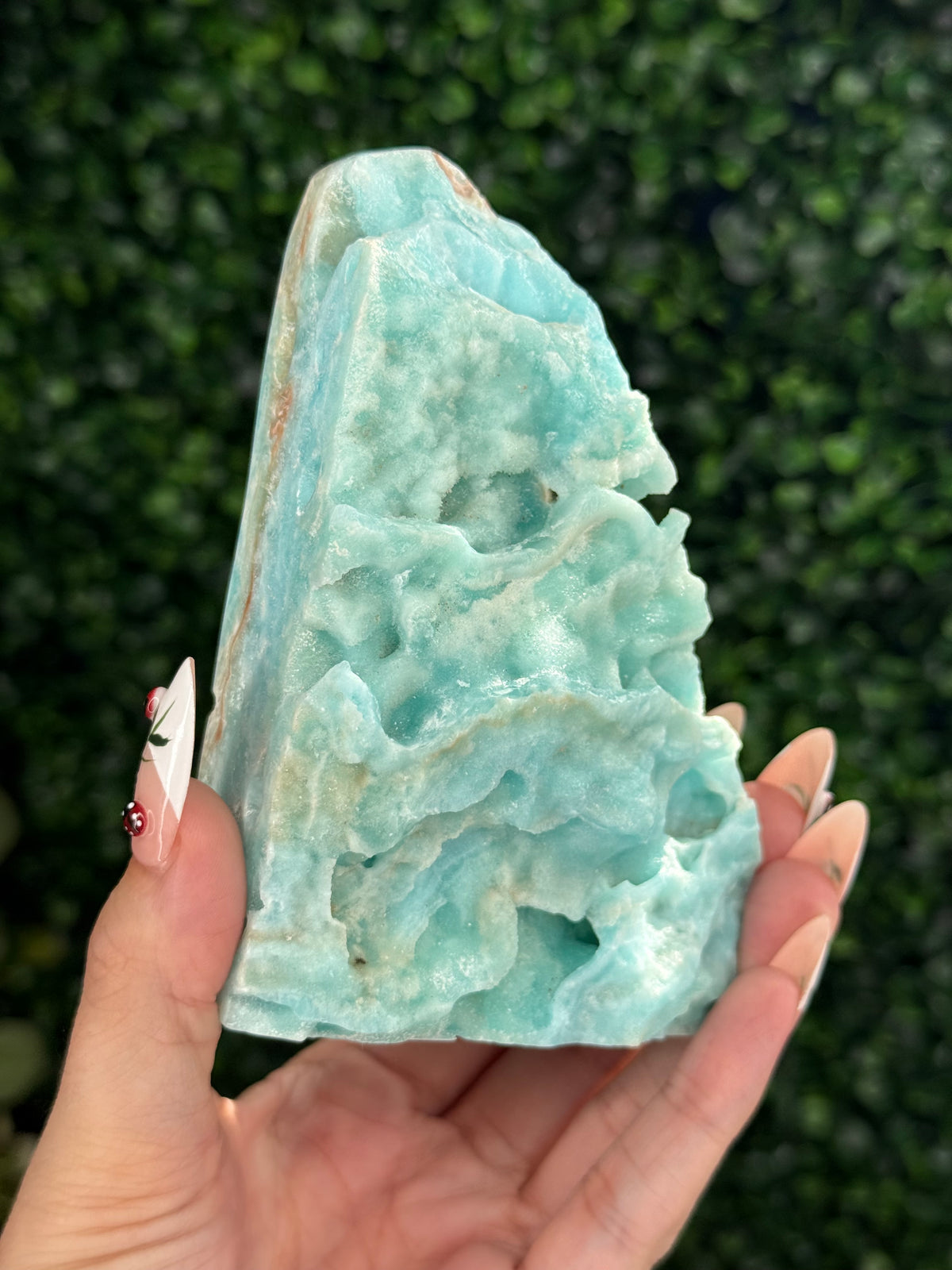 Half polish Blue Aragonite Freeform - B