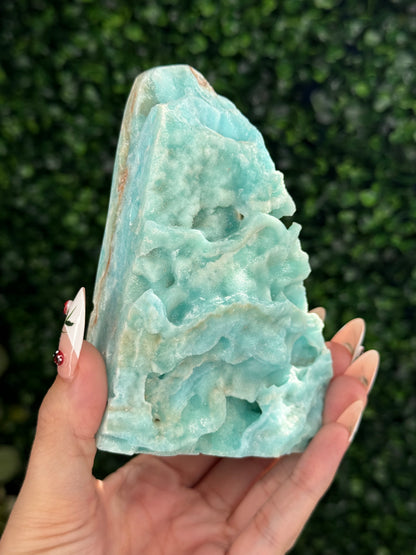 Half polish Blue Aragonite Freeform - B