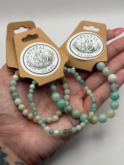 Amazonite Crystal Bracelets 4mm - 8mm