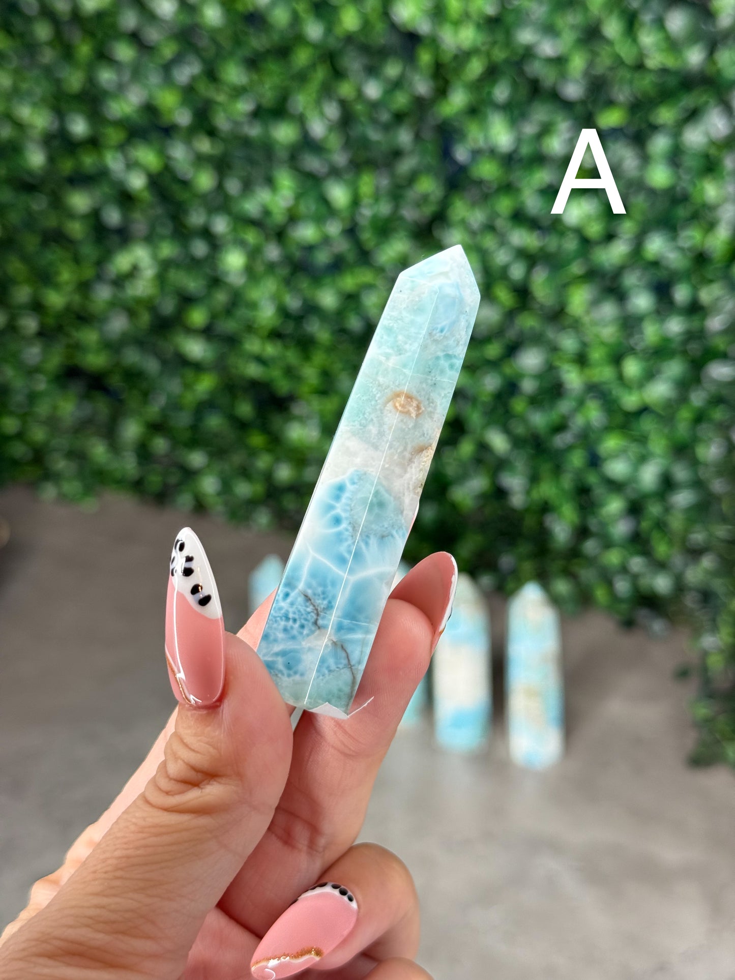 Larimar Crystal Tower Carving – Choose Your Piece (39g–81g)