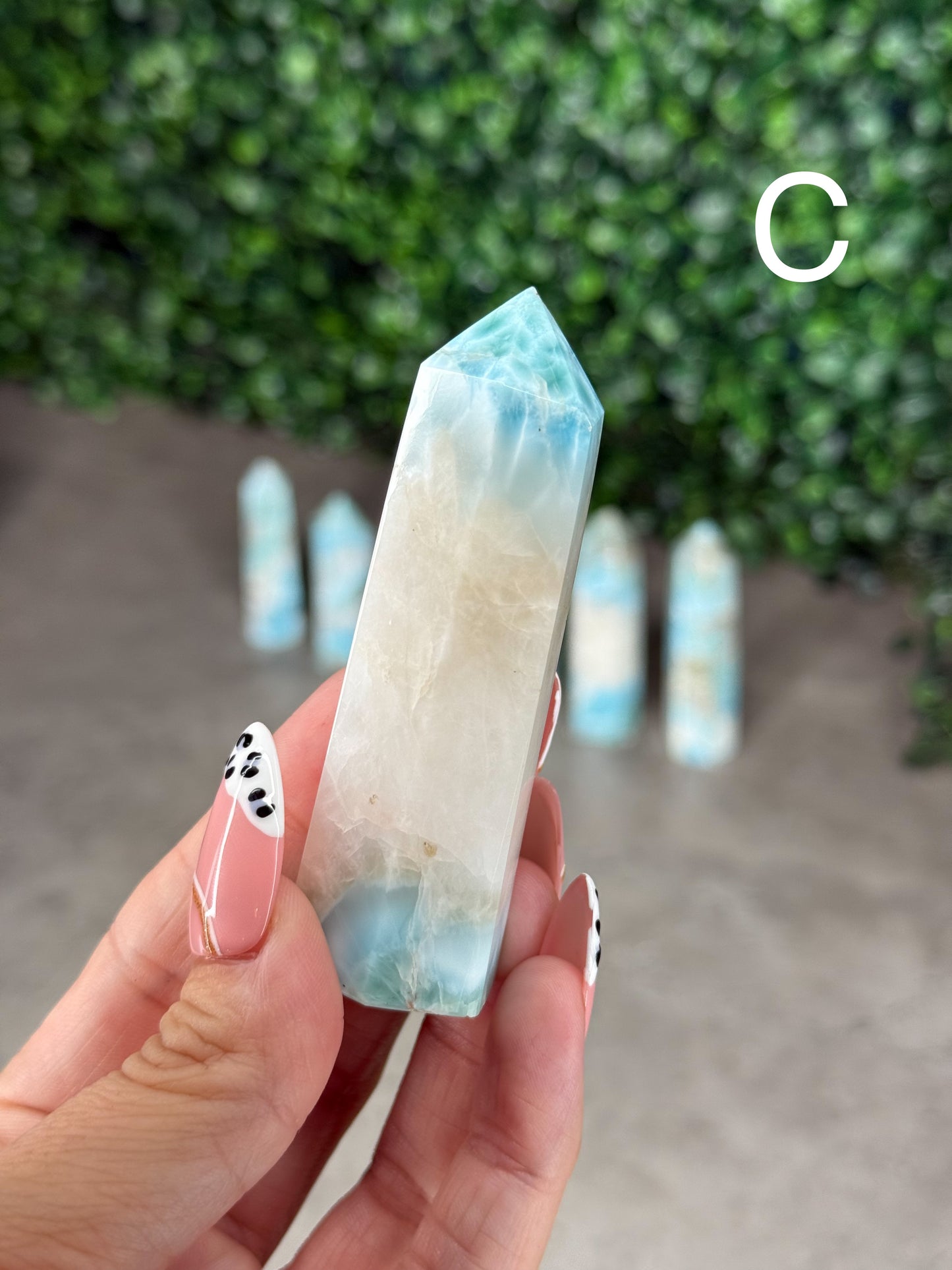 Larimar Crystal Tower Carving – Choose Your Piece (39g–81g)