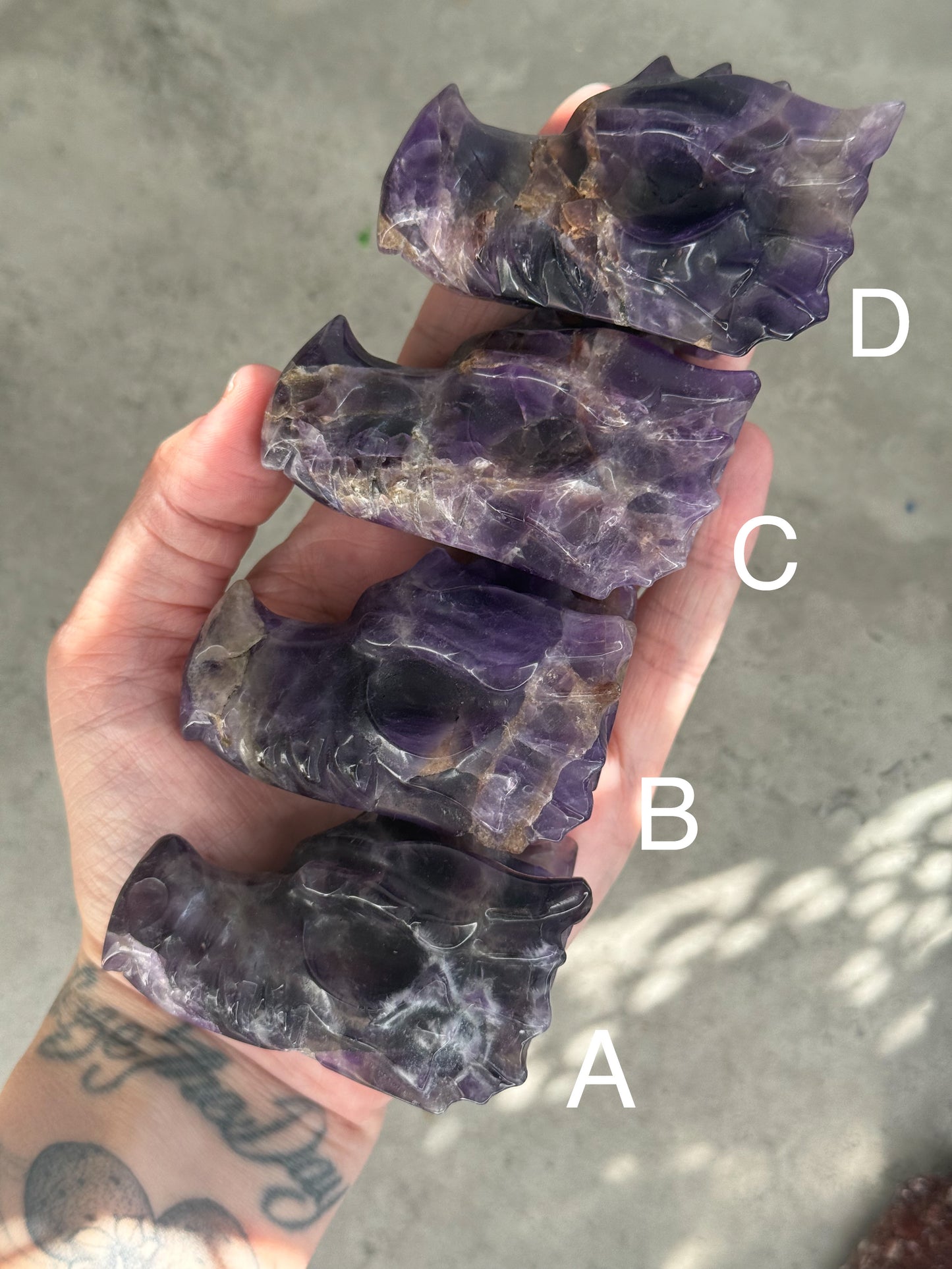 Amethyst Dragon Head Crystal Carvings