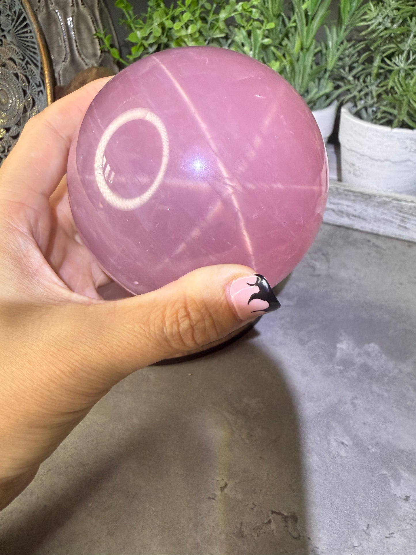 Starlight Rose Quartz Crystal Spheres Six Star Asterism