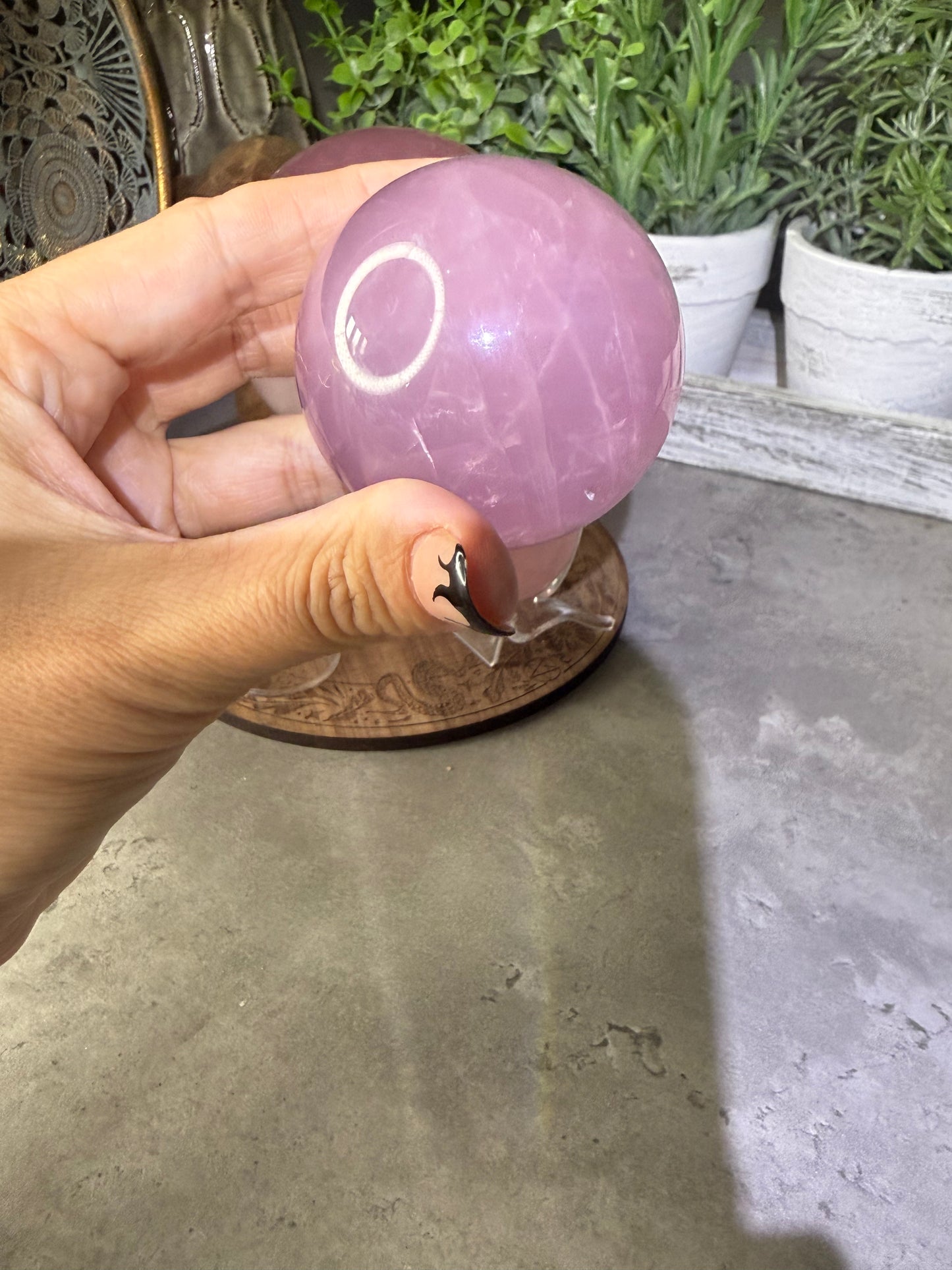 Starlight Rose Quartz Crystal Spheres Six Star Asterism