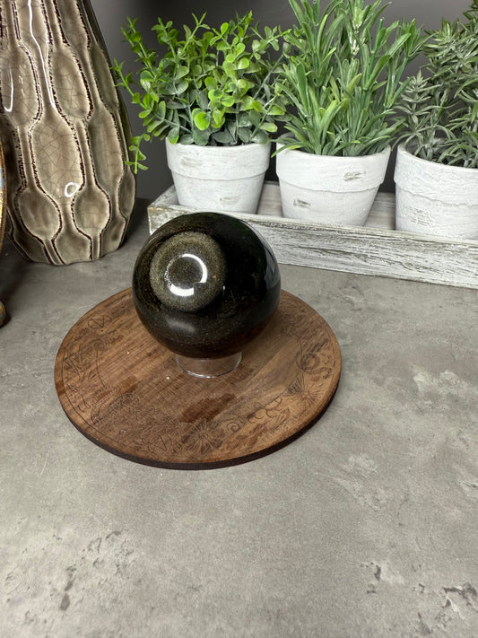 Gold Sheen Obsidian Crystal Sphere