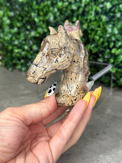 Picture Jasper Horse Head Bust Crystal Carvings