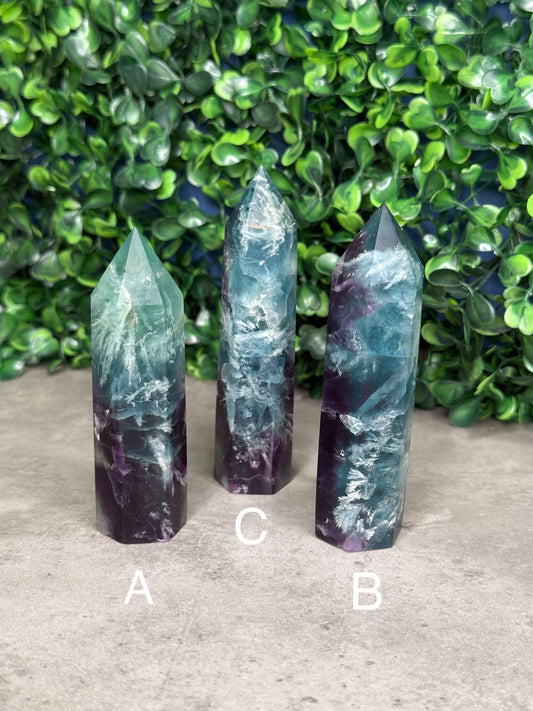Feather Fluorite Crystal Towers