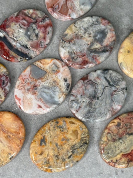Crazy Lace Agate Flat Palmstones