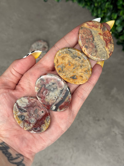 Crazy Lace Agate Flat Palmstones