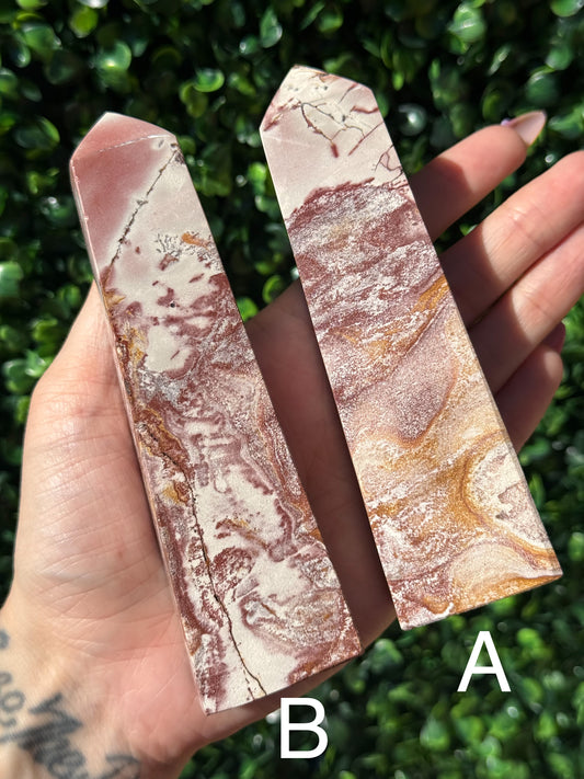 Pink Picture Jasper Crystal Towers - Indonesia