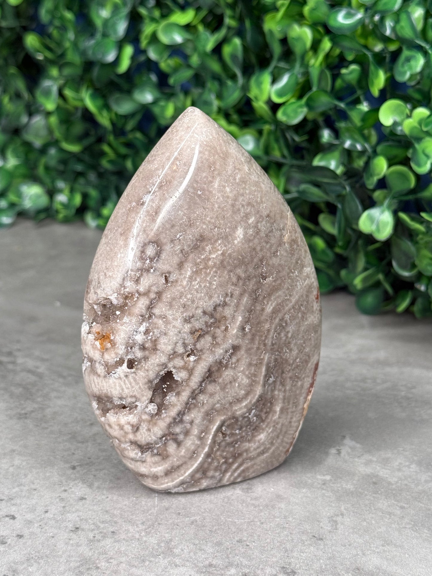 Chocolate Ocean Jasper Druzy Crystal Teardrop - Indonesia