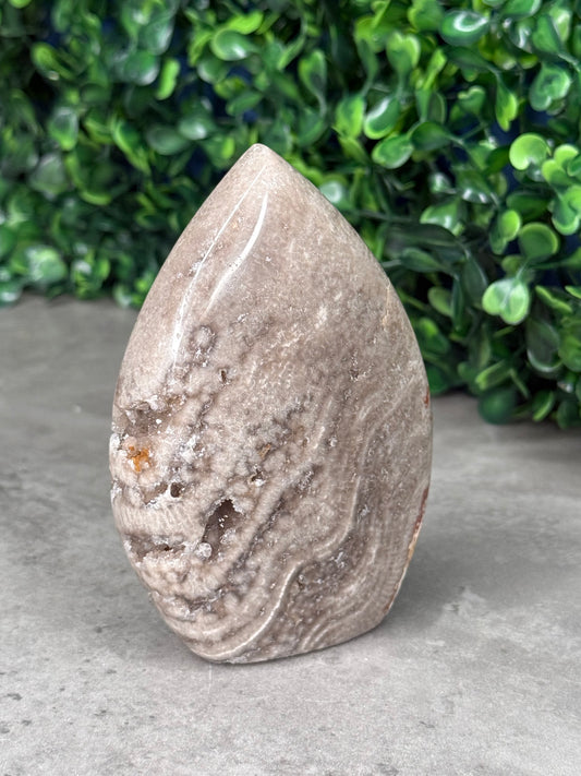 Chocolate Ocean Jasper Druzy Crystal Teardrop - Indonesia