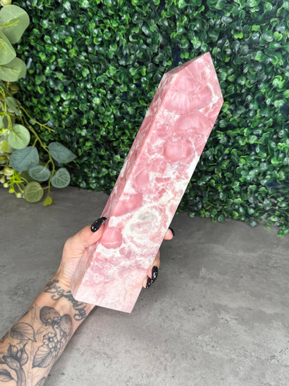 XL Pink Opal Tower Crystal Carving 1.8kg