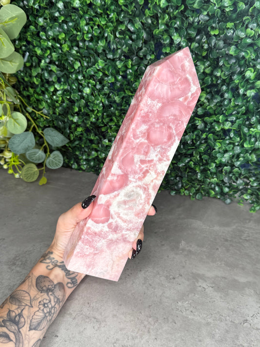 XL Pink Opal Tower Crystal Carving 1.8kg