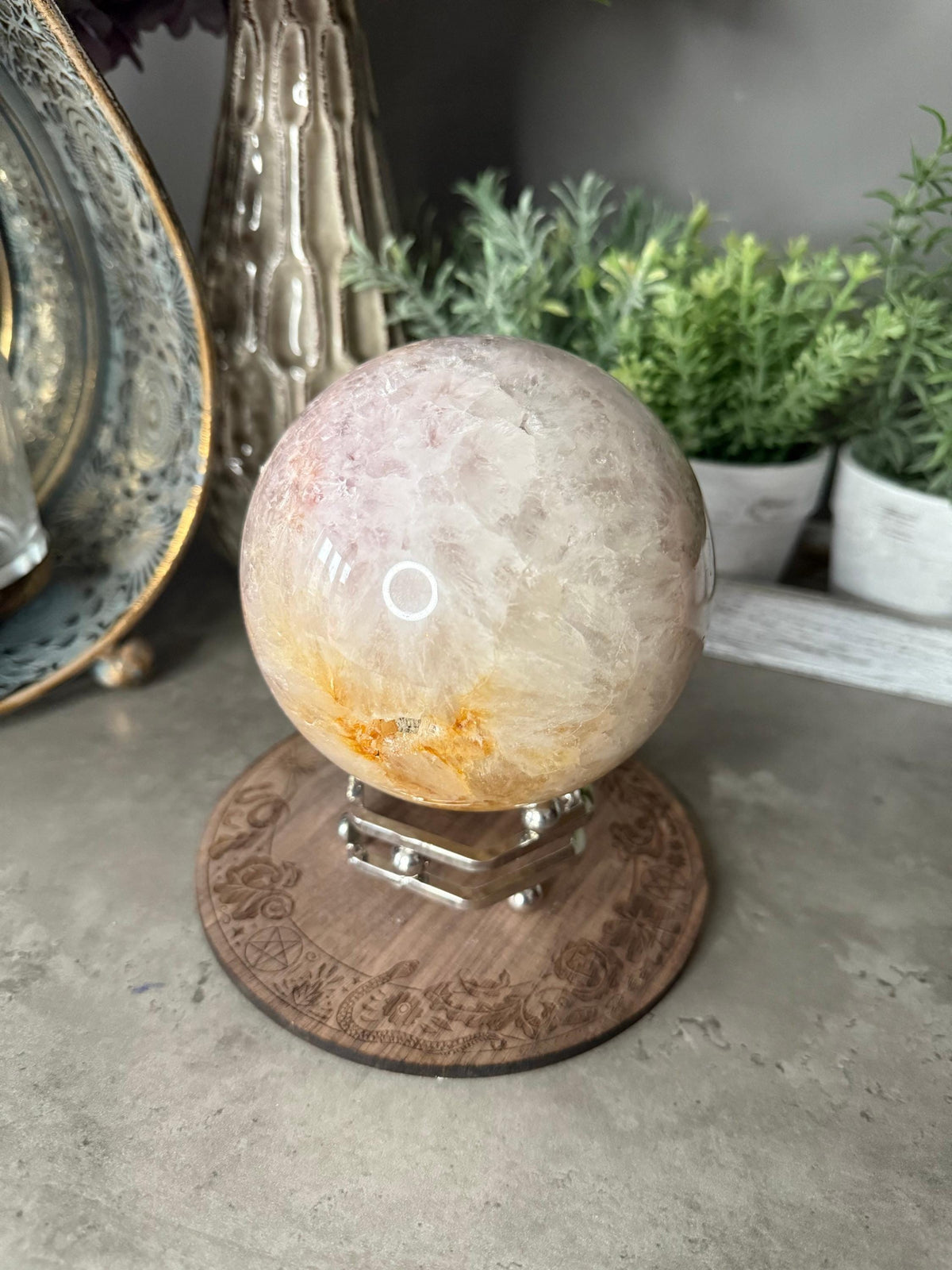 Pink Amethyst Sphere Crystal Gemstone
