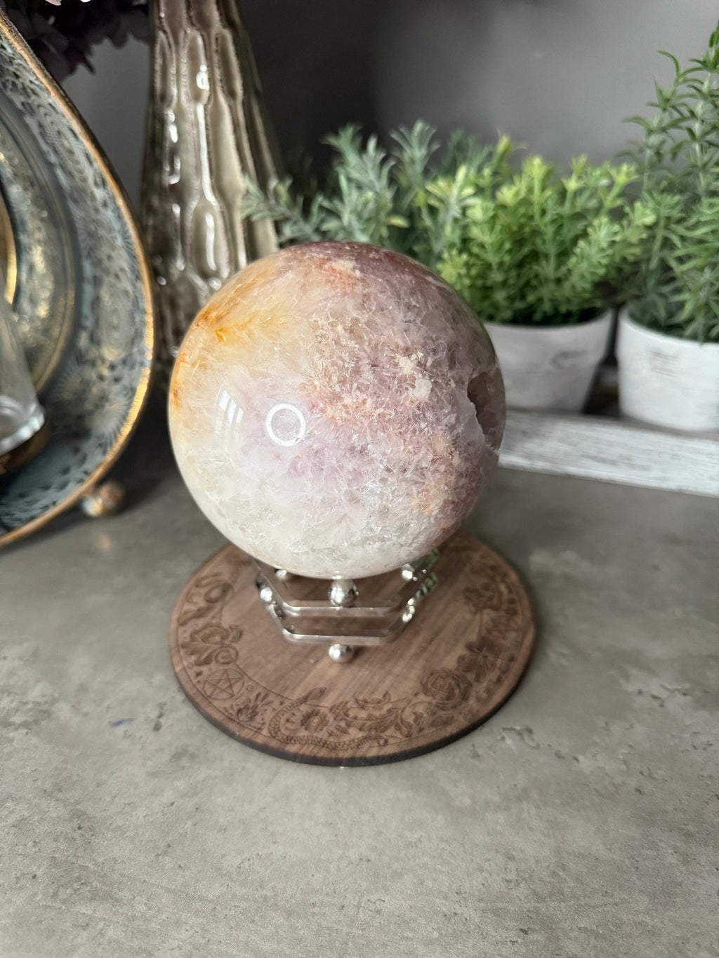 Pink Amethyst Sphere Crystal Gemstone