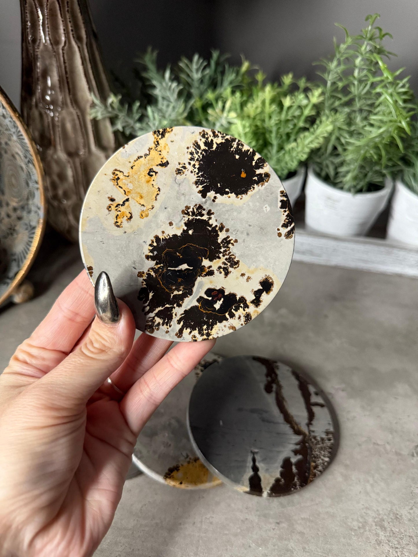 Picture Jasper Coasters Mineral Specimen,Energy Crystals,Home Decoration,Reiki Healing,Crystal Gifts