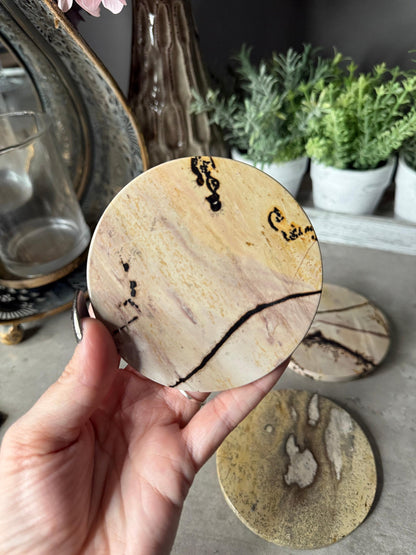 Picture Jasper Coaster Set Mineral Specimen,Energy Crystals,Home Decoration,Reiki Healing,Crystal Gifts
