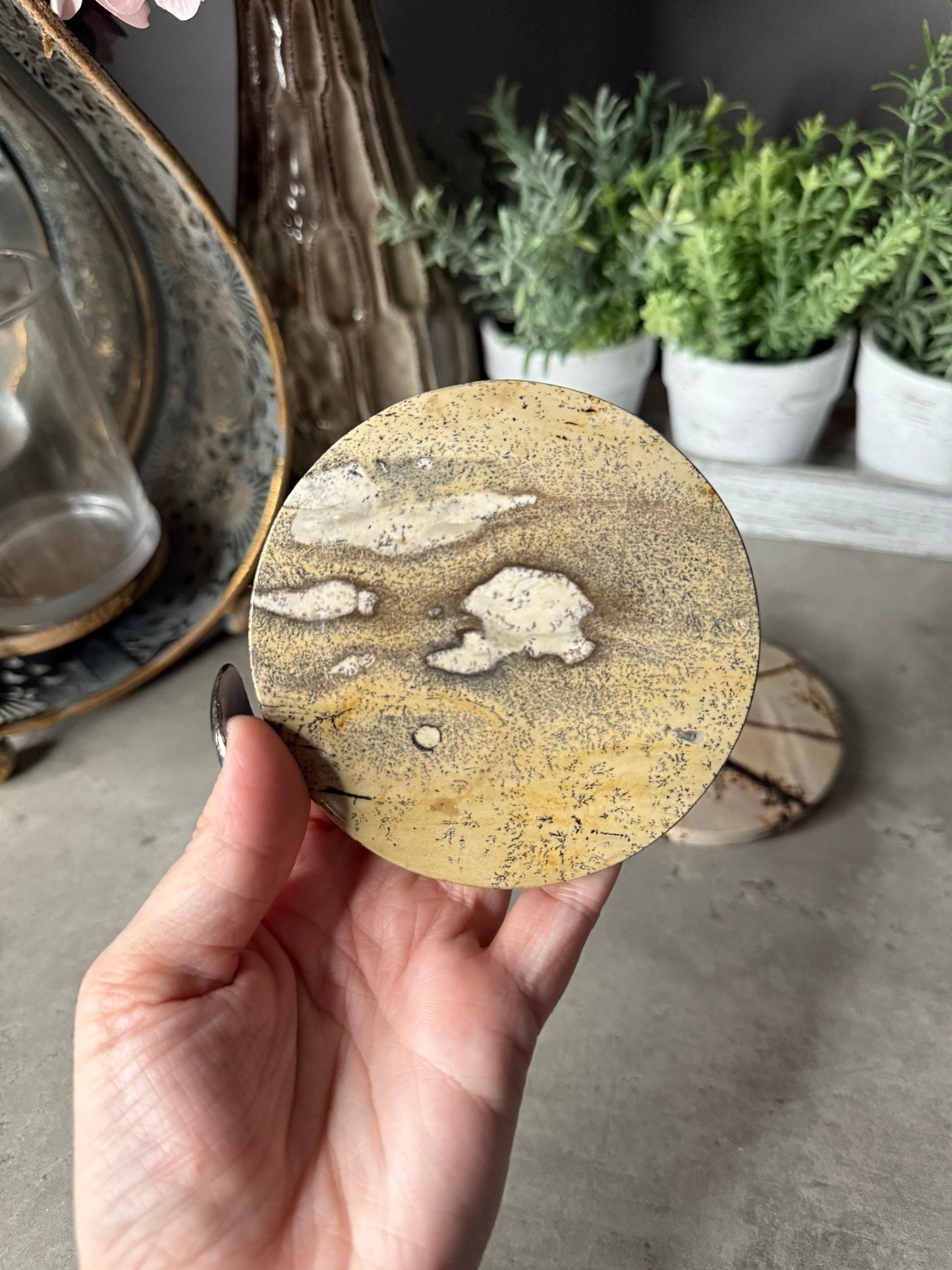 Picture Jasper Coaster Set Mineral Specimen,Energy Crystals,Home Decoration,Reiki Healing,Crystal Gifts