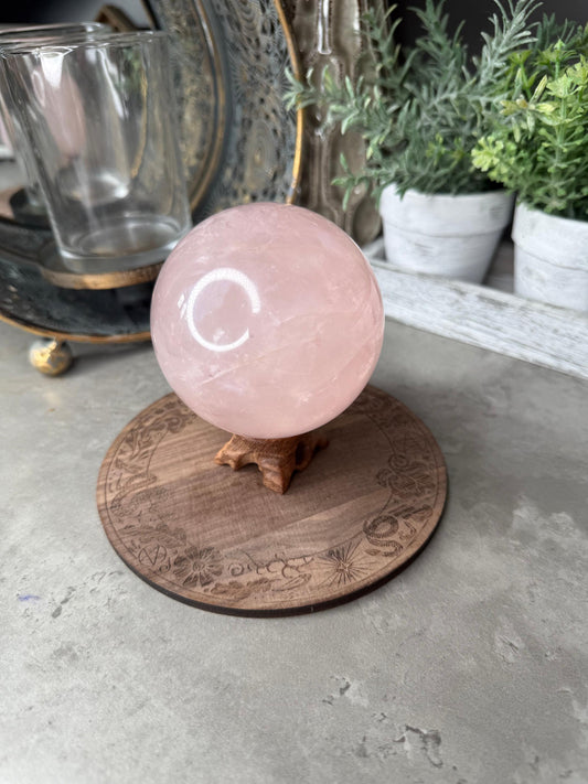 Rose Quartz Sphere (739g): Polished Crystal Healing Decor