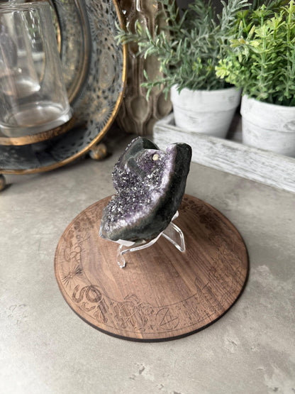 Druzy Amethyst Pumpkin Carving: Crystal Healing Decor (199g)