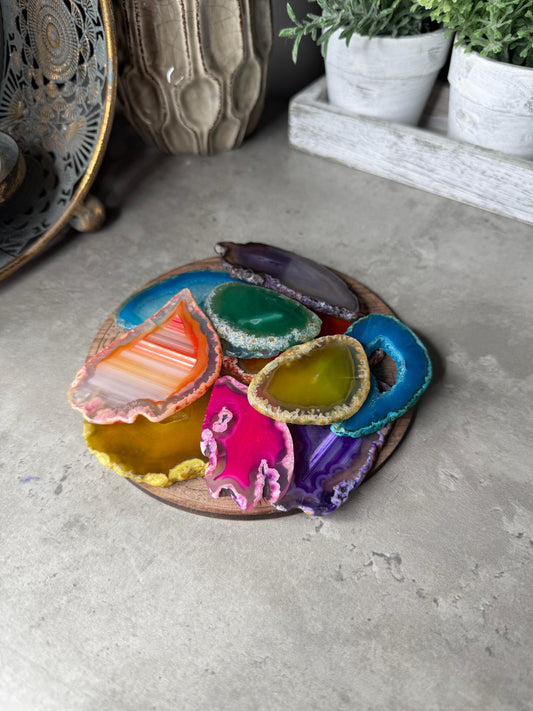 Dyed Agate Crystal slices