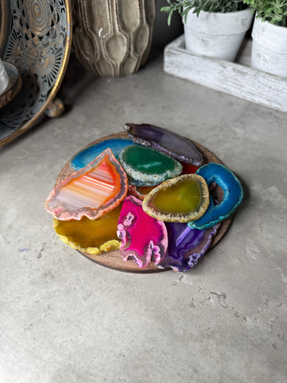 Dyed Agate Crystal slices