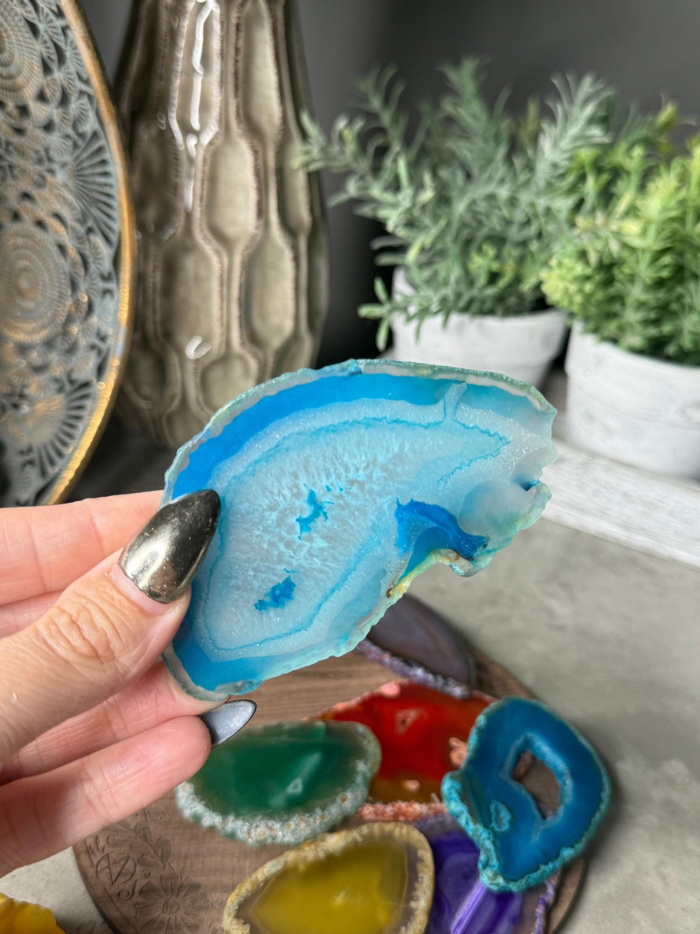 Dyed Agate Crystal slices