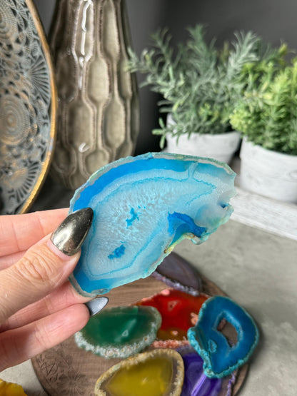 Dyed Agate Crystal slices