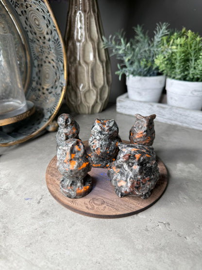 Yooperlite Crystal Owl Carvings - UV Reactive Crystals