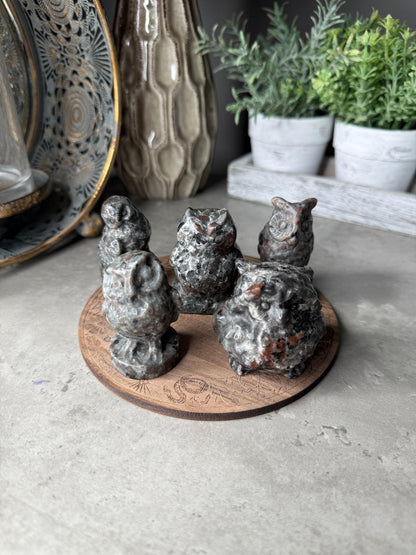 Yooperlite Crystal Owl Carvings - UV Reactive Crystals