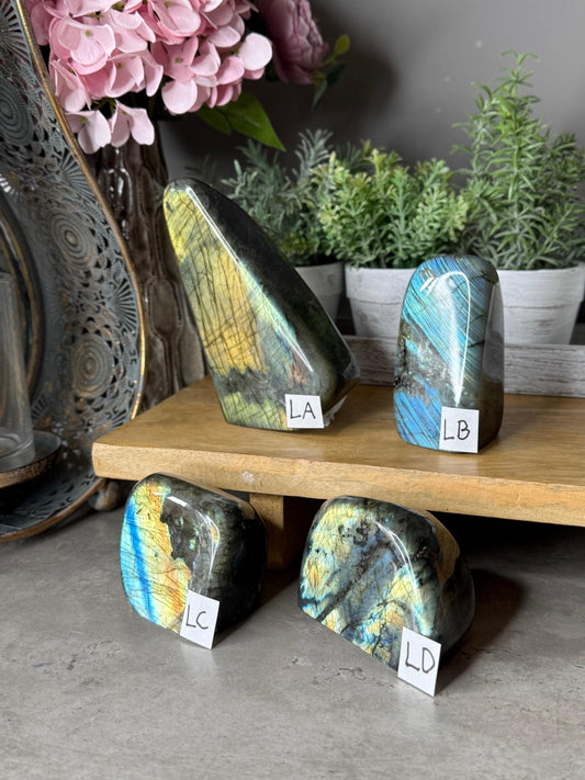 Labradorite Crystal Freeforms, Spiritual Healing, Protection, Grounding, Personal Power, Self-Discovery, Beautifully Polished Stones