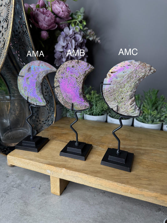 Aura Druzy Quartz Moons Statement Pieces