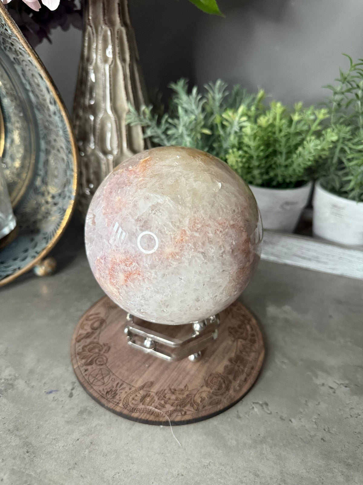 Pink Amethyst Sphere Crystal Gemstone