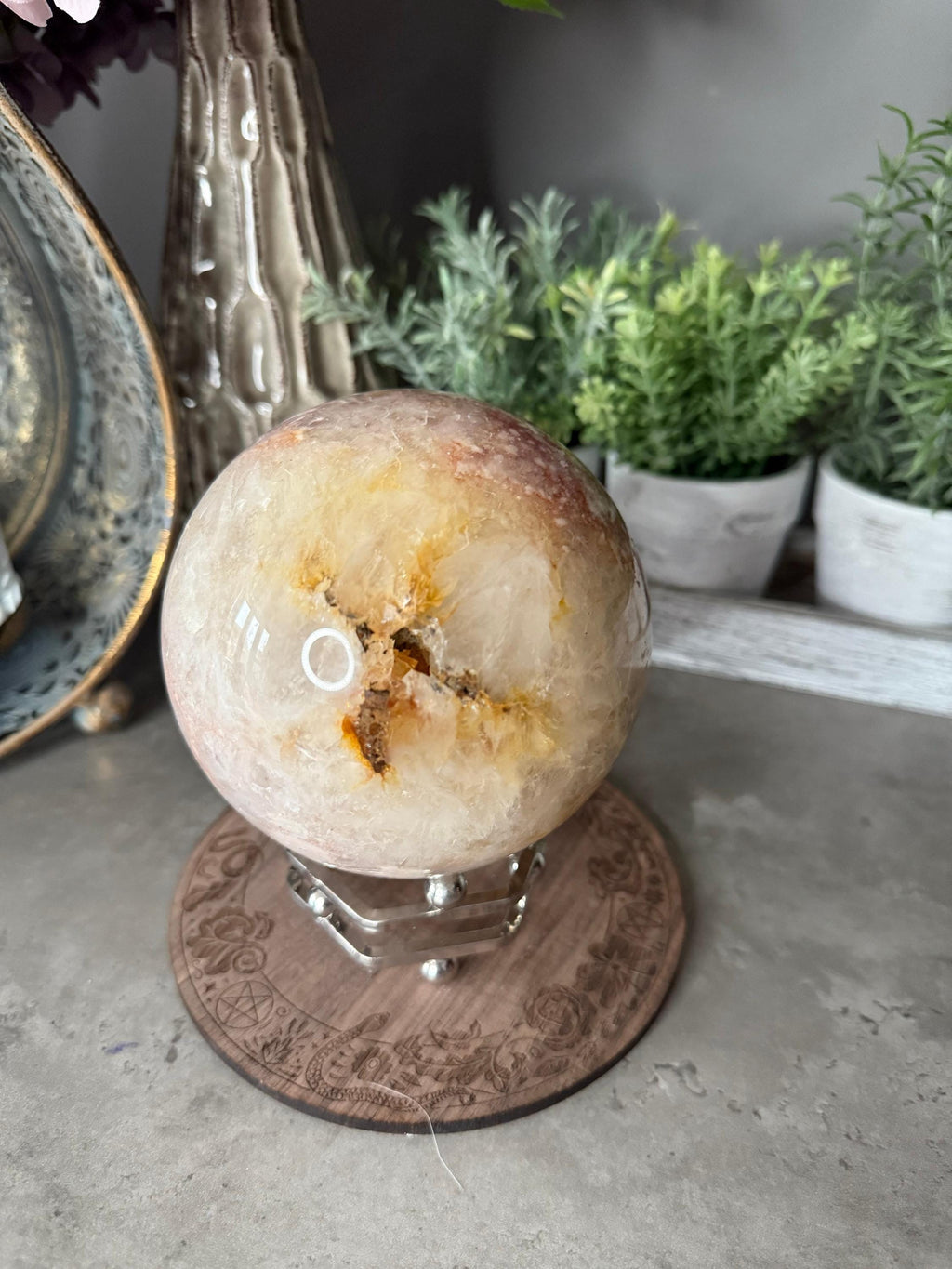 Pink Amethyst Sphere Crystal Gemstone
