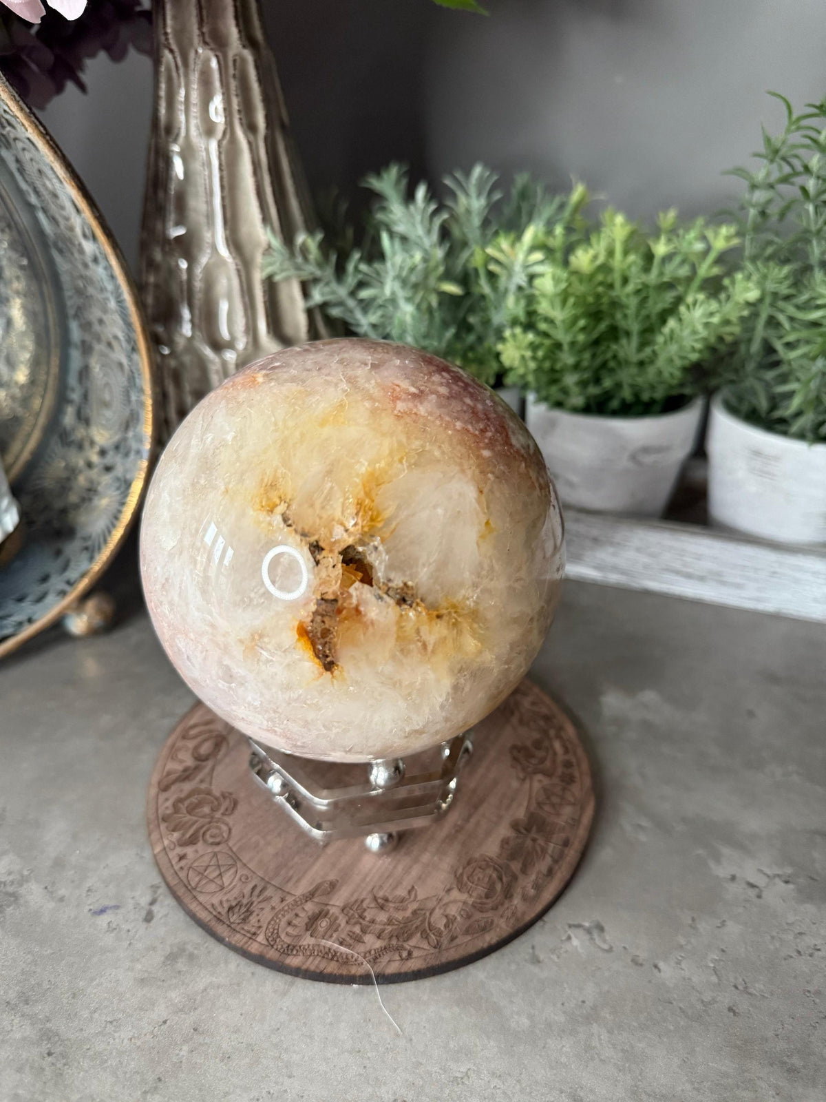 Pink Amethyst Sphere Crystal Gemstone