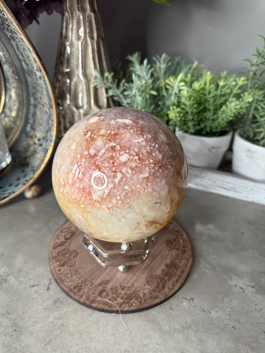 Pink Amethyst Sphere Crystal Gemstone