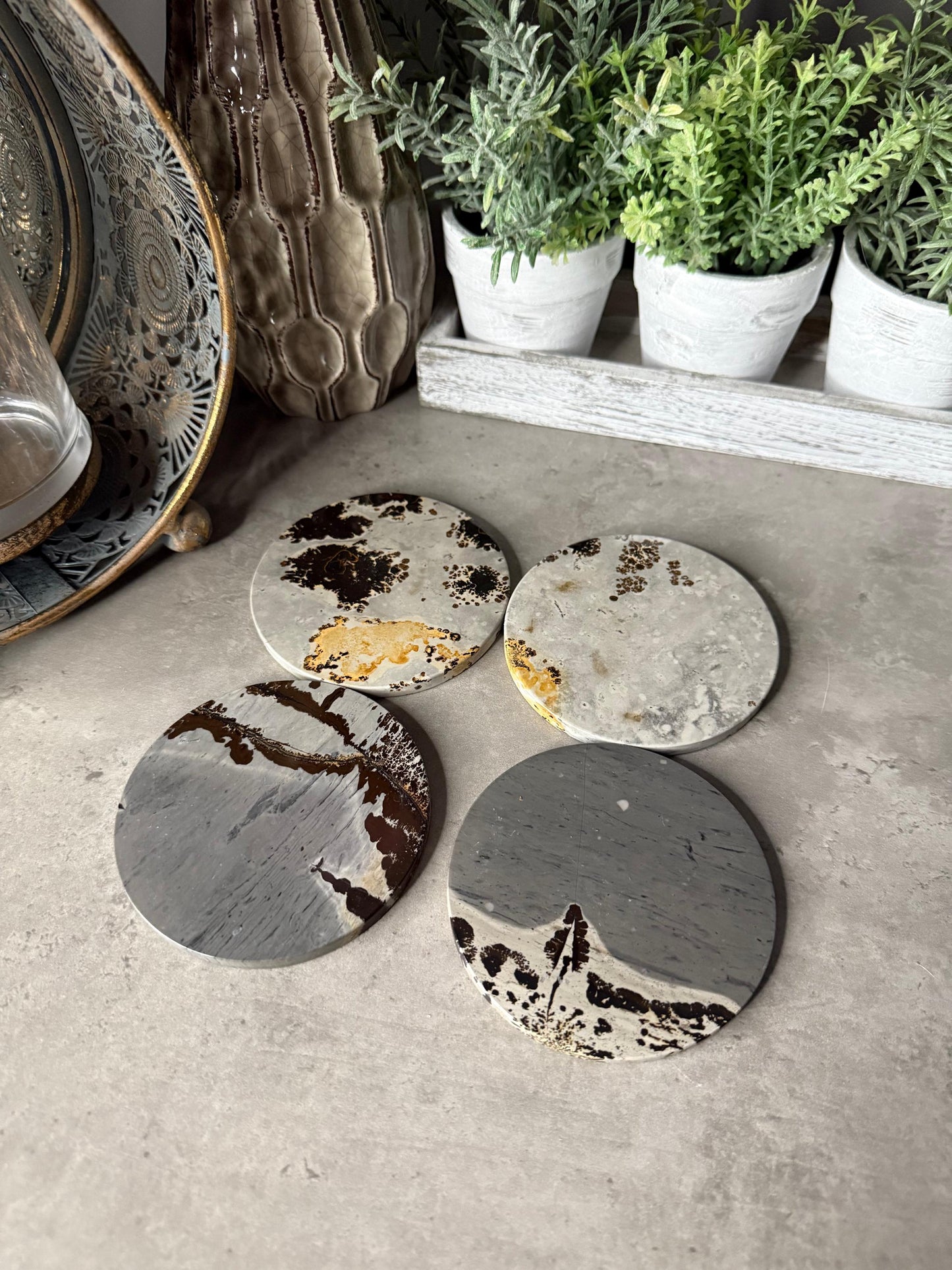 Picture Jasper Coasters Mineral Specimen,Energy Crystals,Home Decoration,Reiki Healing,Crystal Gifts